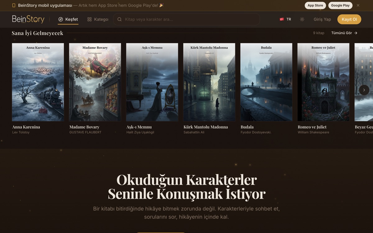 BeinStory web sitesi