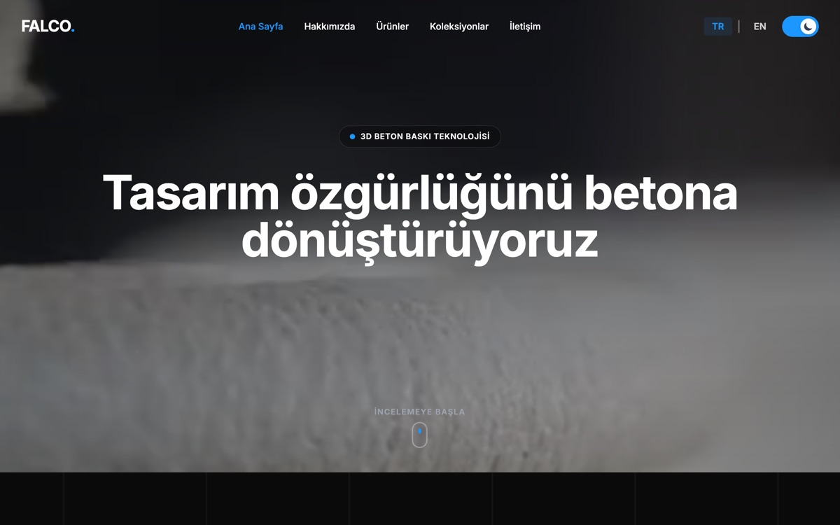 Falco 3DCP web sitesi