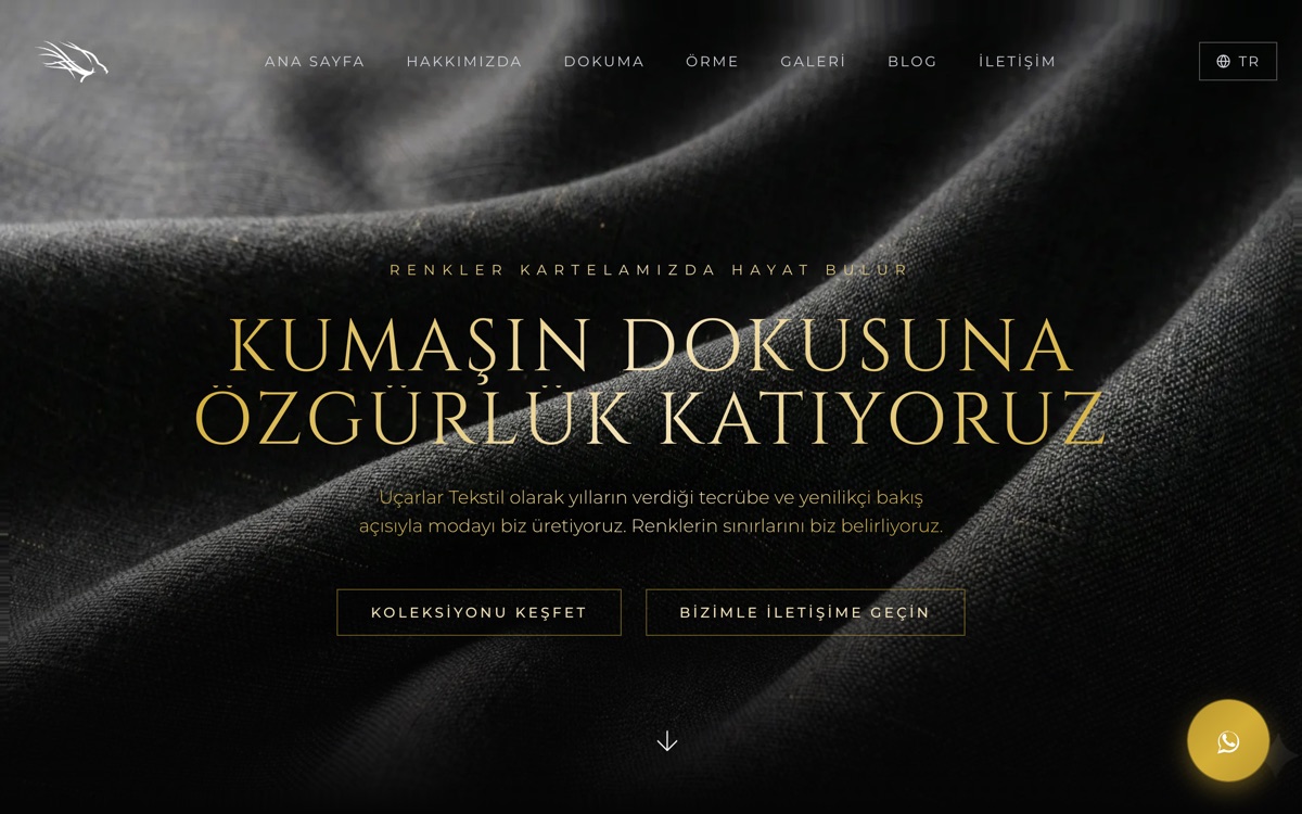 Uçarlar Tekstil web sitesi